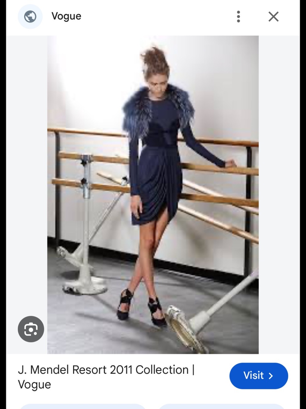 Stunning J. Mendel Navy Long-Sleeve Draped Dress/ NWOT